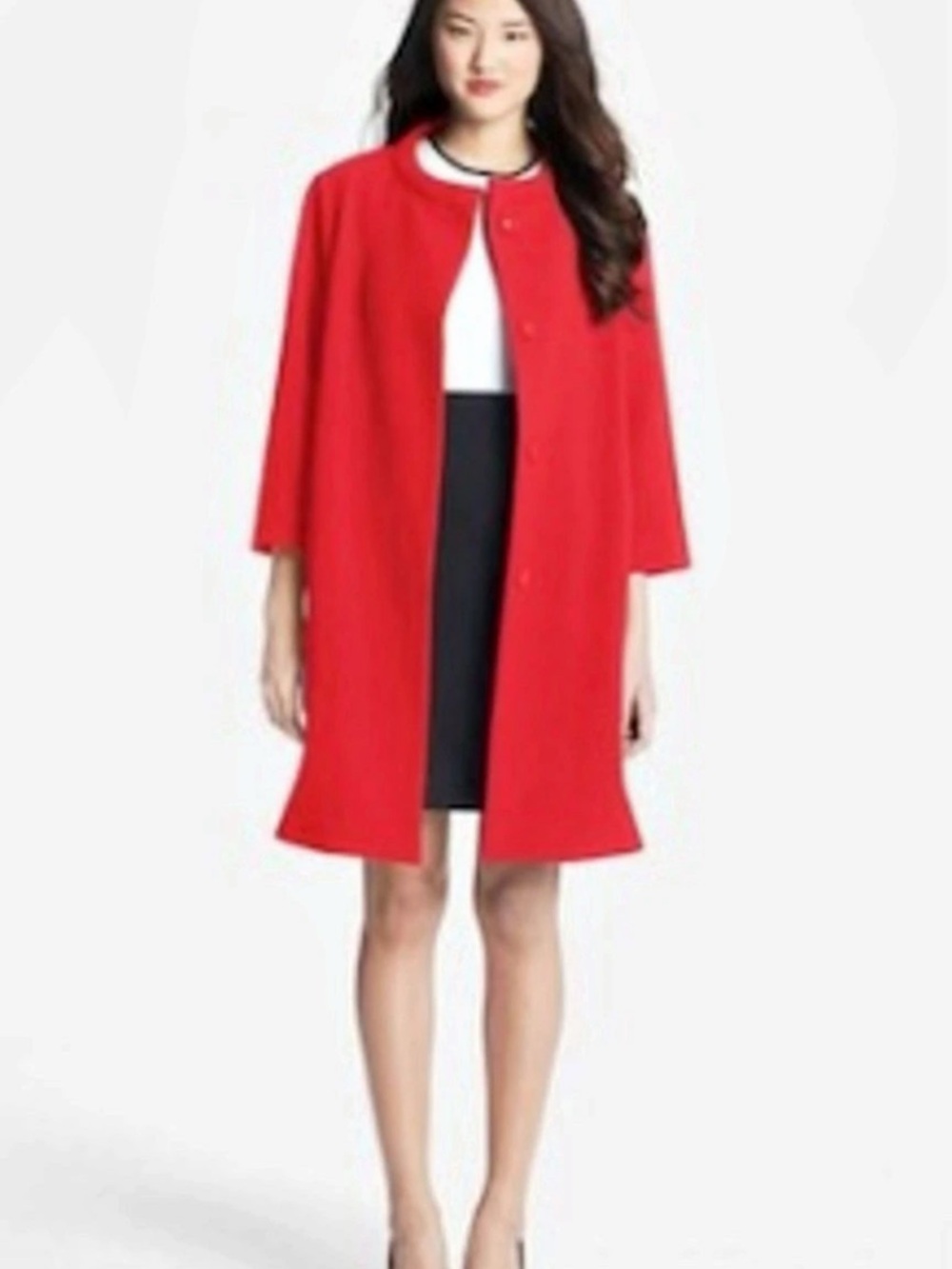 Vince Camuto Red Swing Coat Size Large Like New